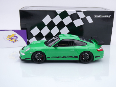 Preview: Minichamps 155062124 # Porsche 911 (997) GT3 RS Baujahr 2007 " grün-schwarz " 1:18