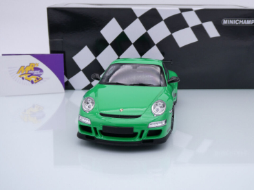 Preview: Minichamps 155062124 # Porsche 911 (997) GT3 RS Baujahr 2007 " grün-schwarz " 1:18