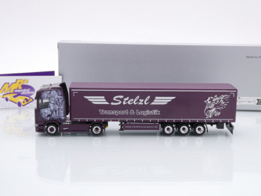 Preview: Herpa 956505 # Scania CS20 HD Gardinenplanen-Sattelzug " Stelzl Logistik " 1:87