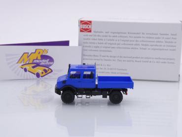 Preview: Busch 51082 # Mercedes-Benz Unimog U5023 Doppelkabine Baujahr 2021 " dunkelblau " 1:87