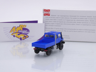 Preview: Busch 51082 # Mercedes-Benz Unimog U5023 Doppelkabine Baujahr 2021 " dunkelblau " 1:87