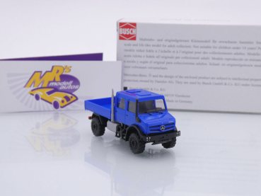 Preview: Busch 51082 # Mercedes-Benz Unimog U5023 Doppelkabine Baujahr 2021 " dunkelblau " 1:87
