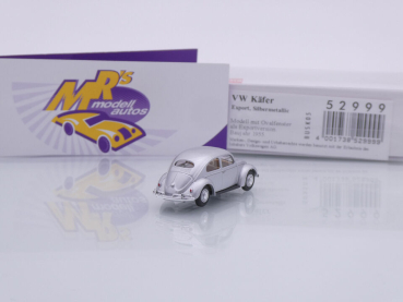 Preview: Busch 52999 # Volkswagen VW Käfer Export Baujahr 1955 in " silbermetallic " 1:87