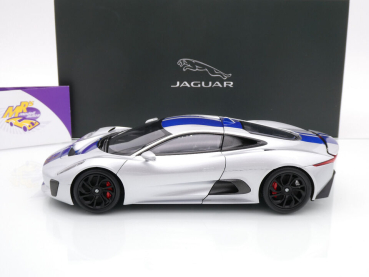 Preview: Almost Real 810601 # Jaguar C-X75 Sportwagen Baujahr 2013 " silber-blau " 1:18