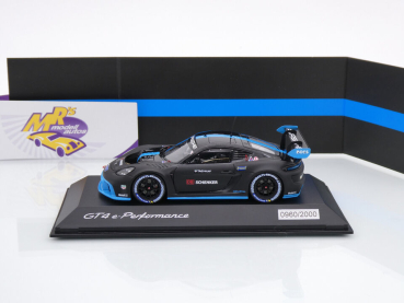 Preview: Spark WAP0204150PCAY # Porsche 718 Cayman GT4 e-Performance 2022 " mattschwarz-blau " 1:43