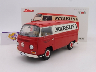 Schuco 00199 # VW Bus T2a Kasten Baujahr 1972 rot-creme " MÄRKLIN " 1:18 MHI