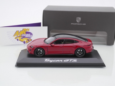 Preview: Minichamps WAP0200330PTAC # Porsche Taycan GTS Limousine Baujahr 2022 " karminrot " 1:43