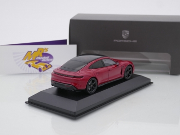 Preview: Minichamps WAP0200330PTAC # Porsche Taycan GTS Limousine Baujahr 2022 " karminrot " 1:43