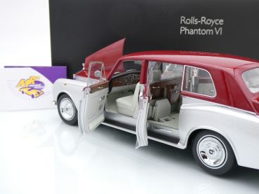 Preview: Kyosho 08905SR # Rolls-Royce Phantom VI Extended Baujahr 1968 " silber-rot " 1:18