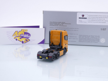 Preview: Herpa 957847 # Scania CS20 HD 3-achs Solozugmaschine " orangegelb " 1:87