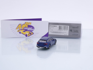 Preview: Minichamps 870010011 # Audi RS6 Avant Baujahr 2019 " dunkelblaumetallic " 1:87