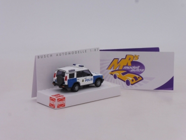 Preview: Busch 51921 # Land Rover Discovery Einsatzfahrzeug " Polis Schweden " 1:87
