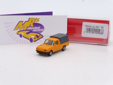 Herpa 420938 # Wartburg 353 Trans mit Plane Baujahr 1985 " orange " 1:87
