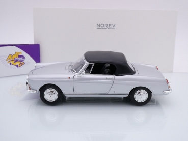 Preview: Norev 184835 # Peugeot 404 Cabriolet Baujahr 1967 " silbermetallic " 1:18