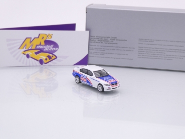 Preview: Herpa 950091 # BMW 3er E90 Limousine weiß-blau-rot " Liqui Moly - BMW Team Engstler " 1:87