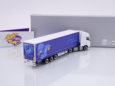 Preview: Herpa 954051 # Volvo FH GL XL Gardinenplanen-Sattelzug " Rüssel Truck Show - SFT Transport " 1:87