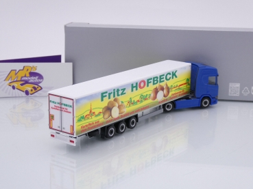 Preview: Herpa 953306 # Scania CR 20 HD Koffer-Sattelzug " Fritz Hofbeck / Sommerfest 2023 " 1:87