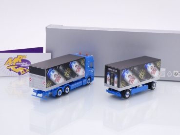 Preview: Herpa 952903 # Scania CR 20 HD Planen-Hängerzug " Rugenbräu / Rubin & Morger " 1:87