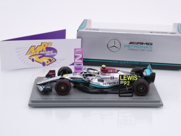 Preview: Spark S8556 # Mercedes-AMG W13 E Performance F1 Nr.44 2ter Platz Brasilien GP 2022 " Lewis Hamilton " 1:43