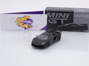 TSM MINI GT MGT00502-L # Lamborghini Aventador GT EVO LB-Silhouette Works / Liberty Walk LHD " mattschwarz (Matte Black) " 1:64