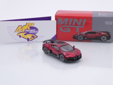 Preview: TSM MINI GT MGT00503-L # Bugatti Divo LHD " rotmetallic-carbon (Red Metallic / Carbon) " 1:64