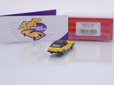 Preview: Herpa 420570-002 # Ford Capri II Coupe " daytonagelb + Vinyldach " 1:87