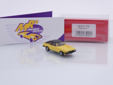 Preview: Herpa 420570-002 # Ford Capri II Coupe " daytonagelb + Vinyldach " 1:87