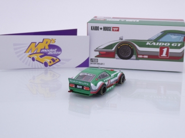 Preview: TSM MINI GT KHMG030 # Datsun Fairlady Z Nr.1 grün-weiß-rot " Kaido GT House Version 2 " 1:64