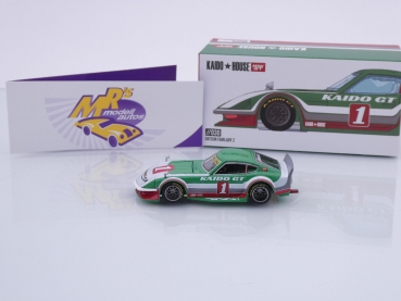 Preview: TSM MINI GT KHMG030 # Datsun Fairlady Z Nr.1 grün-weiß-rot " Kaido GT House Version 2 " 1:64