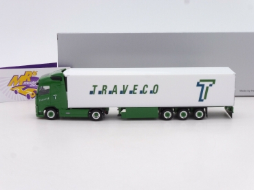 Preview: Herpa 944175 # Volvo FH GL Kühlkoffer-Sattelzug " Traveco Transporte " 1:87