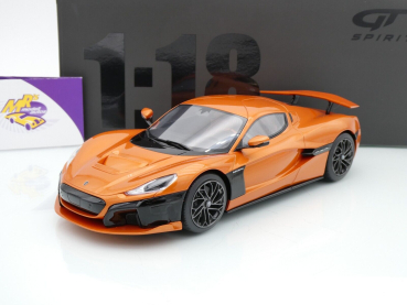 GT Spirit GT880 # Rimac Nevera Sportwagen Baujahr 2021 " orangemetallic " 1:18