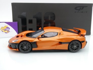 Preview: GT Spirit GT880 # Rimac Nevera Sportwagen Baujahr 2021 " orangemetallic " 1:18