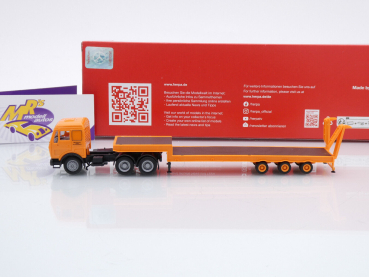 Preview: Herpa 317078 # Mercedes-Benz NG 80 Tieflade-Sattelzug " Deutrans " 1:87