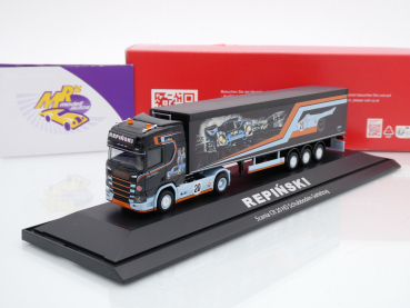 Herpa 122283 # Scania CR 20 HD Schubboden-Sattelzug " GULF / Le Mans / Repinski " 1:87