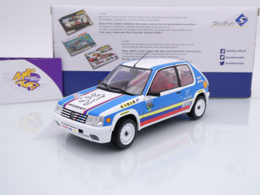 Solido S1801716 # Peugeot 205 MK1 Nr.80 Rallye Tour de Corse 1992 " blau-weiß " 1:18
