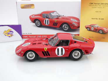 Preview: CMC M-249 # Ferrari 250 GTO Coupe Nr.11 1000 km Paris 1962 " John Surtess - Mike Parkes " 1:18