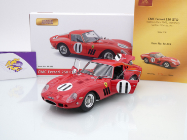 Preview: CMC M-249 # Ferrari 250 GTO Coupe Nr.11 1000 km Paris 1962 " John Surtess - Mike Parkes " 1:18