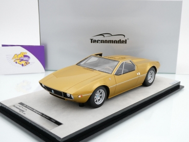 Tecnomodel TM18-269C # De Tomaso Mangusta Spyder Baujahr 1966 " goldmetallic " 1:18
