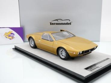 Tecnomodel TM18-269C # De Tomaso Mangusta Spyder Baujahr 1966 " goldmetallic " 1:18