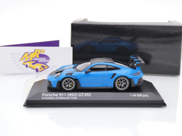 Preview: Minichamps 410062107 # Porsche 911 (992) GT3 RS Weissach Paket Baujahr 2023 " rivierablau-carbon " 1:43