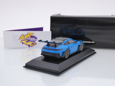 Preview: Minichamps 410062107 # Porsche 911 (992) GT3 RS Weissach Paket Baujahr 2023 " rivierablau-carbon " 1:43