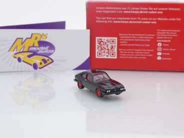 Preview: Herpa 956550 # Ford Capri Baujahr 1968 schwarz-rot " 75 Jahre Herpa " 1:87