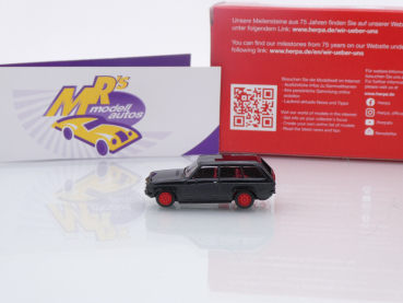 Preview: Herpa 956529 # Opel Ascona Voyage Baujahr 1971 schwarz-rot " 75 Jahre Herpa " 1:87