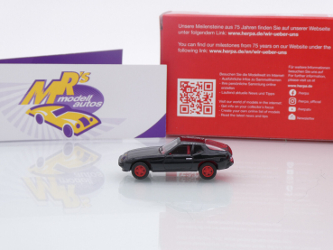 Preview: Herpa 956536 # Porsche 924 Baujahr 1975 schwarz-rot " 75 Jahre Herpa " 1:87