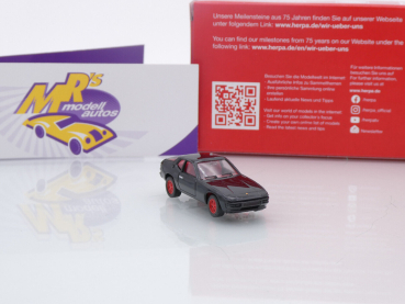 Preview: Herpa 956536 # Porsche 924 Baujahr 1975 schwarz-rot " 75 Jahre Herpa " 1:87