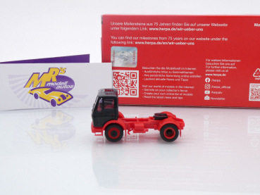 Preview: Herpa 956581 # Mercedes-Benz NG80 Zugmaschine Baujahr 1980 schwarz-rot " 75 Jahre Herpa " 1:87