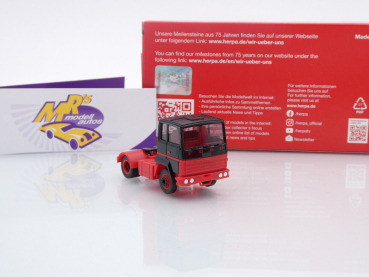 Preview: Herpa 956574 # Ford Transcontinental Zugmaschine Baujahr 1975 schwarz-rot " 75 Jahre Herpa " 1:87