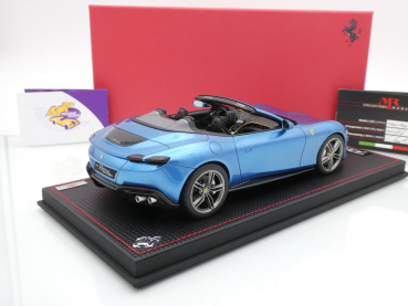 Preview: MR Collection FE040SE # Ferrari Roma Spider Baujahr 2019 " Blu Corsa " 1:18