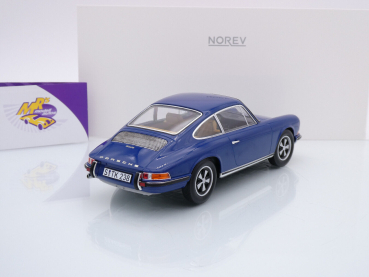 Preview: Norev 187647 # Porsche 911 Coupe Baujahr 1969 " dunkelblau " 1:18