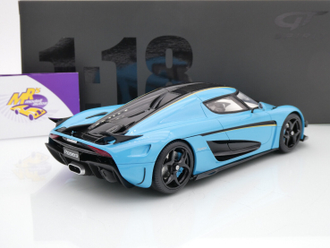 Preview: GT Spirit GT881 # Koenigsegg Regera Baujahr 2018 " hellblaumetallic-schwarz " 1:18